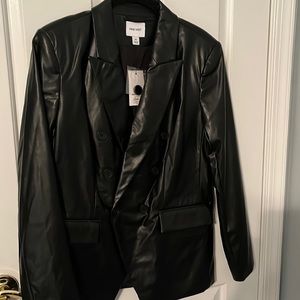 Nine West Faux Leather Blazer